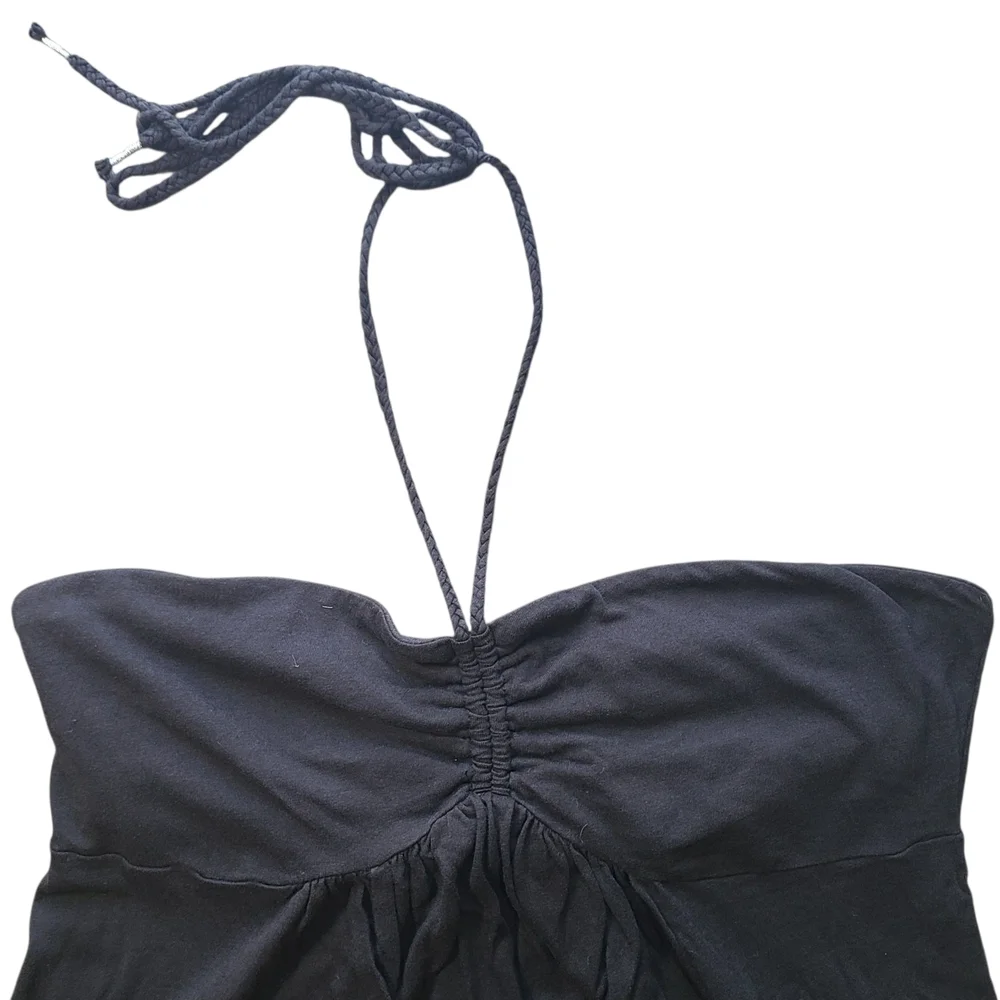 American Eagle Black Halter Sundress Women’s Large Y2K Strapless - Picture 4 of 9